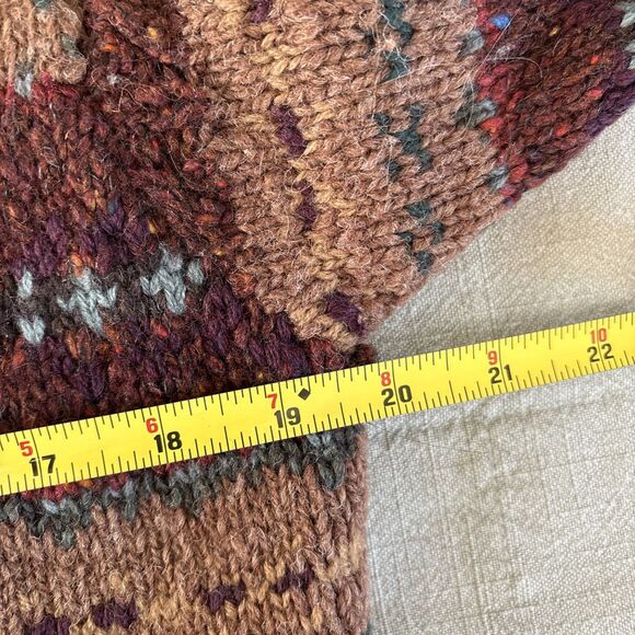 Lauren Ralph Cardigan Sweater Medium Earth Heather Brown Wool Mohair - Picture 5 of 5